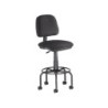 Taburete con respaldo rocada para mesa de dibujo negro regulable en altura hasta 725 mm tela ignifuga