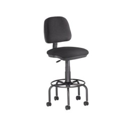 Taburete con respaldo rocada para mesa de dibujo negro regulable en altura hasta 725 mm tela ignifuga