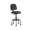 Taburete con respaldo rocada para mesa de dibujo negro regulable en altura hasta 725 mm tela ignifuga