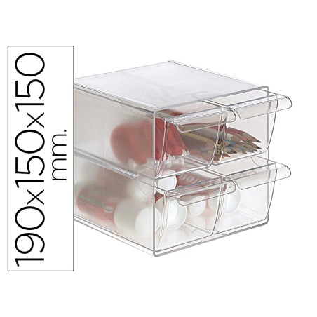 Archicubo archivo 2000 4 cajones organizador modular plastico 190x150x150 mm incluye 2 clips de sujecion