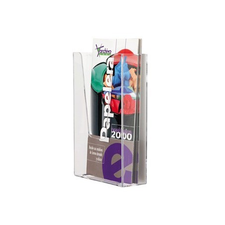 Expositor mural archivo 2000 metacrilato 1/3 din a4 transparente 110x45x180 mm un compartimiento