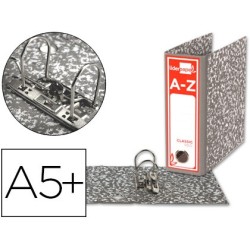 Archivador de palanca liderpapel cuarto apaisado classic red sin rado lomo 80mm gris compresor metalico