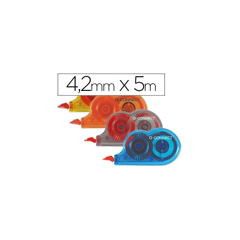 Corrector q-connect cinta mini blanco 4,2 mm x 5 mt bombonera de 28 unidades Corrector q-connect cinta mini blanco 4,2 mm x 5 mt bombonera de 28 unidades