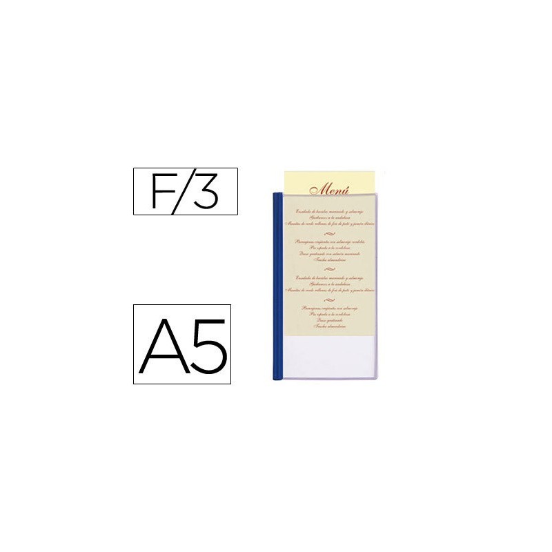 Porta menus liderpapel pvc din a5 con 3 fundas