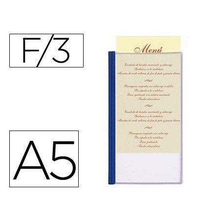 Porta menus liderpapel pvc din a5 con 3 fundas