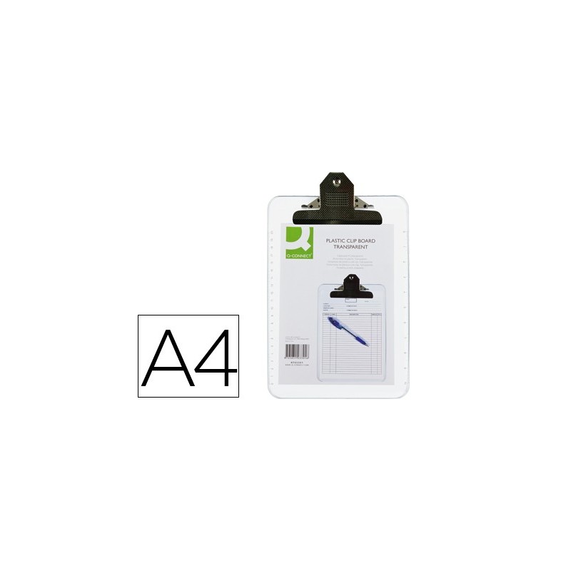 Portanotas q-connect plastico transparente din a4 4 mm