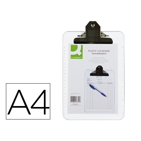 Portanotas q-connect plastico transparente din a4 4 mm