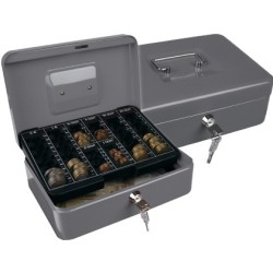 Caja caudales q-connect 10\ 250x180x90 mm plata con portamonedas