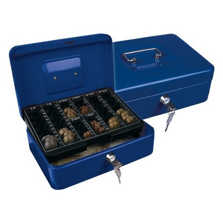 Caja caudales q-connect 10\ 250x180x90 mm azul con portamonedas