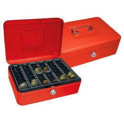 Caja caudales q-connect 10\ 250x180x90 mm roja con portamonedas