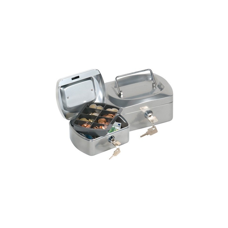 Caja caudales q-connect 6\ 152x115x80 mm plata con portamonedas