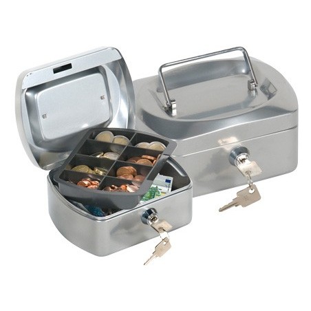 Caja caudales q-connect 6\ 152x115x80 mm plata con portamonedas