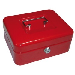 Caja caudales q-connect 8\ 200x160x90 mm roja con portamonedas