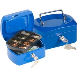 Caja caudales q-connect 6\ 152x115x80 mm azul con portamonedas