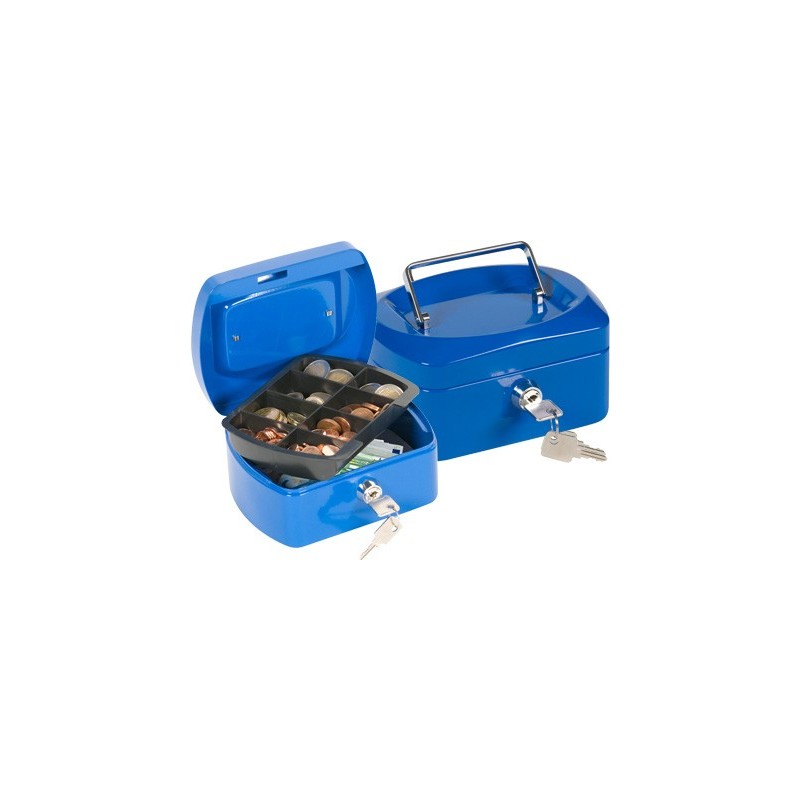 Caja caudales q-connect 6\ 152x115x80 mm azul con portamonedas