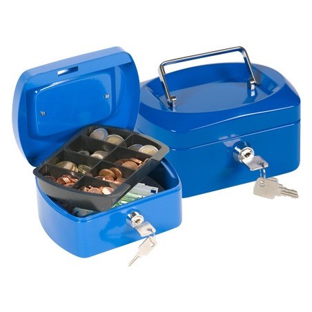Caja caudales q-connect 6\ 152x115x80 mm azul con portamonedas