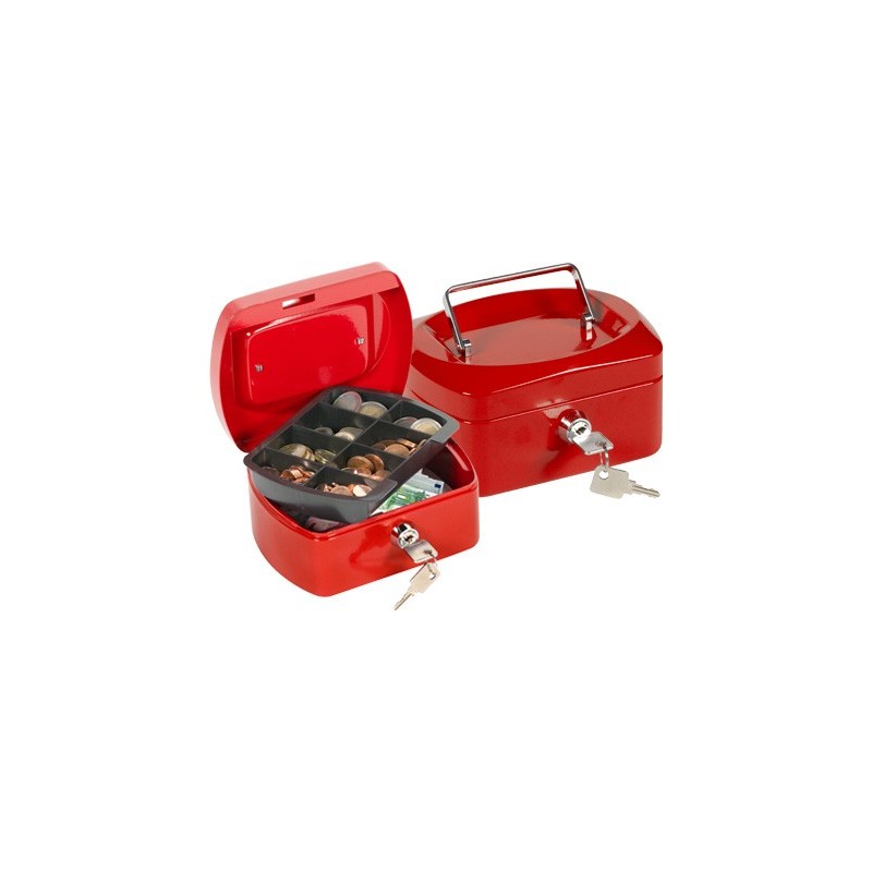 Caja caudales q-connect 6\ 152x115x80 mm roja con portamonedas