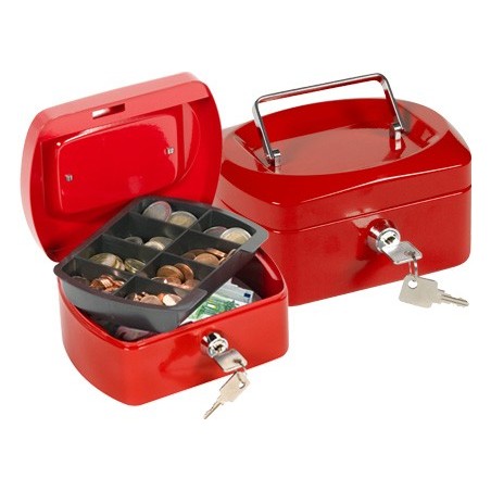 Caja caudales q-connect 6\ 152x115x80 mm roja con portamonedas