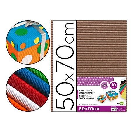 Carton ondulado liderpapel 50 x 70cm 320g/m2 marron