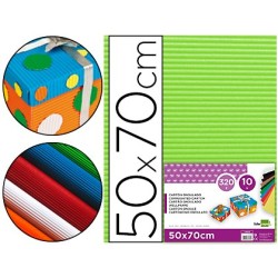 Carton ondulado liderpapel 50 x 70cm 320g/m2 verde pistacho