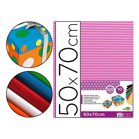 Carton ondulado liderpapel 50 x 70cm 320g/m2 rosa