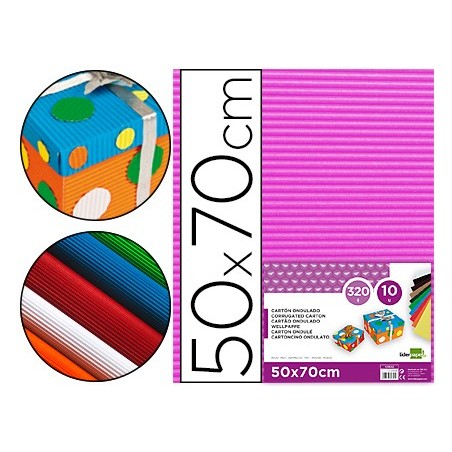 Carton ondulado liderpapel 50 x 70cm 320g/m2 fucsia