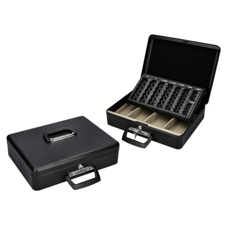 Caja caudales q-connect 14,5\ 370x290x110 mm con portamonedas y bandeja para billetes