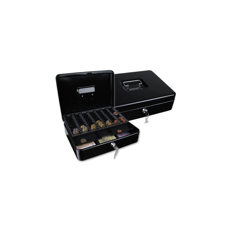 Caja caudales q-connect 12\ 300x240x90 mm negra con portamonedas