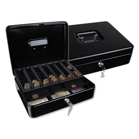 Caja caudales q-connect 12\ 300x240x90 mm negra con portamonedas