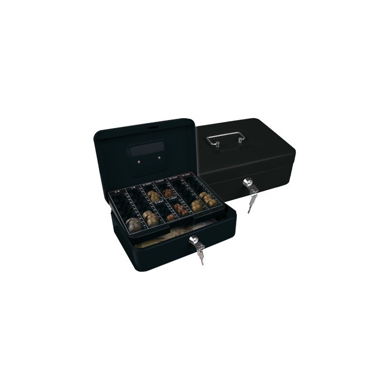 Caja caudales q-connect 10\ 250x180x90 mm negra con portamonedas