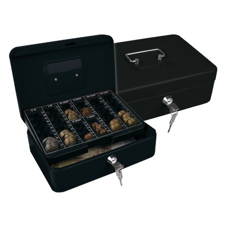 Caja caudales q-connect 10\ 250x180x90 mm negra con portamonedas