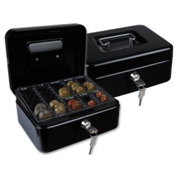 Caja caudales q-connect 8\ 200x160x90 mm negra con portamonedas