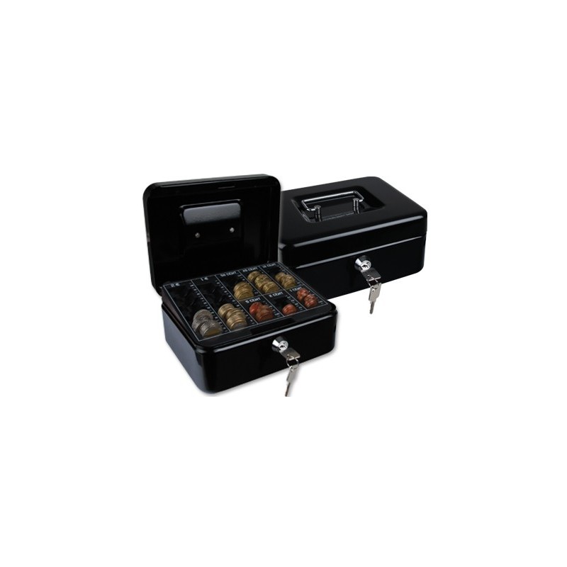 Caja caudales q-connect 8\ 200x160x90 mm negra con portamonedas