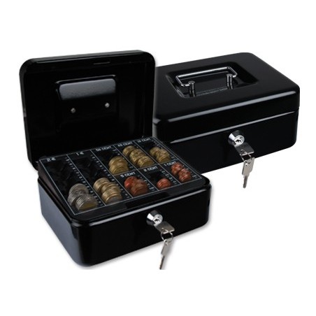 Caja caudales q-connect 8\ 200x160x90 mm negra con portamonedas