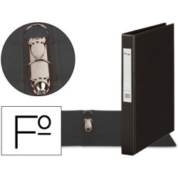 Carpeta 2 anillas 40 mm plastico pardo folio negro