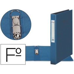 Carpeta 2 anillas 40 mm plastico pardo folio azul