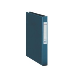 Carpeta 2 anillas 40 mm plastico pardo folio azul