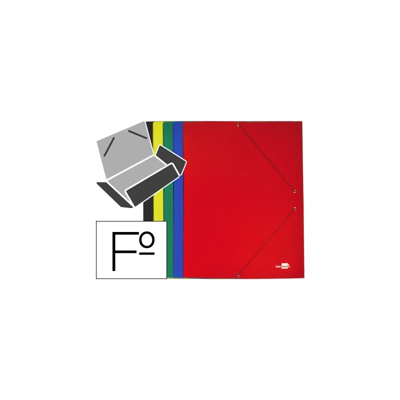Carpeta liderpapel gomas folio 3 solapas carton plastificado colores surtidos