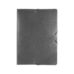 Carpeta proyectos liderpapel folio lomo 90mm carton gofrado gris