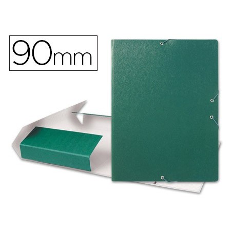 Carpeta proyectos liderpapel folio lomo 90mm carton gofrado verde
