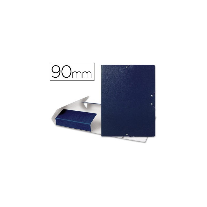Carpeta proyectos liderpapel folio lomo 90mm carton gofrado azul