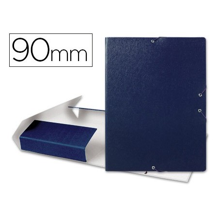 Carpeta proyectos liderpapel folio lomo 90mm carton gofrado azul