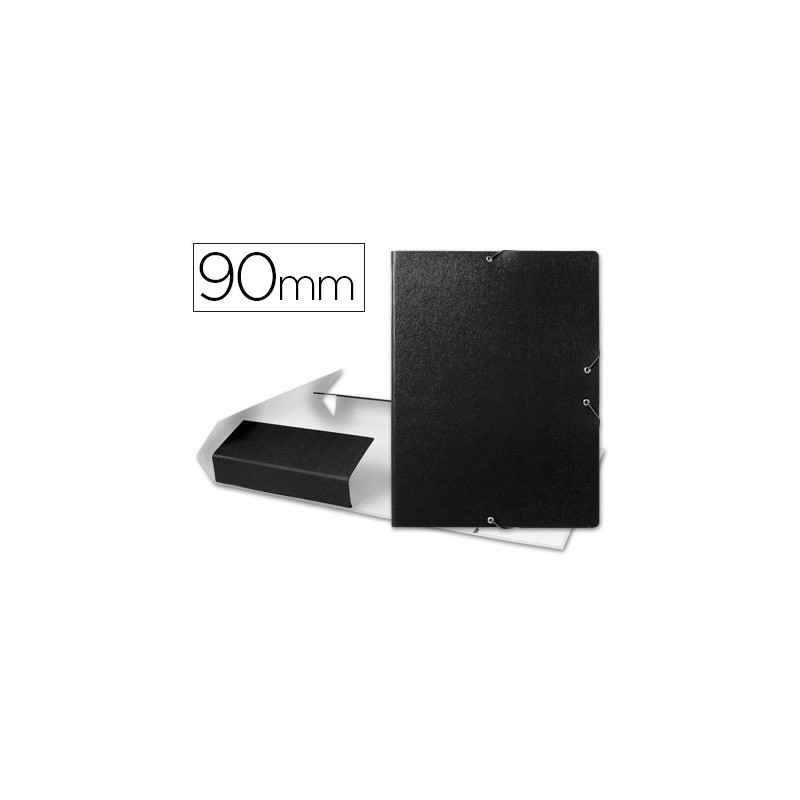 Carpeta proyectos liderpapel folio lomo 90mm carton gofrado negra