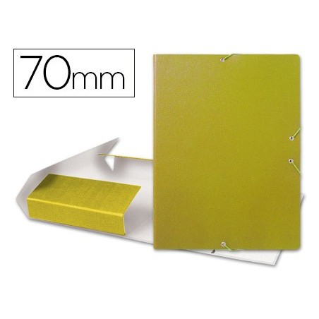 Carpeta proyectos liderpapel folio lomo 70mm carton gofrado amarilla