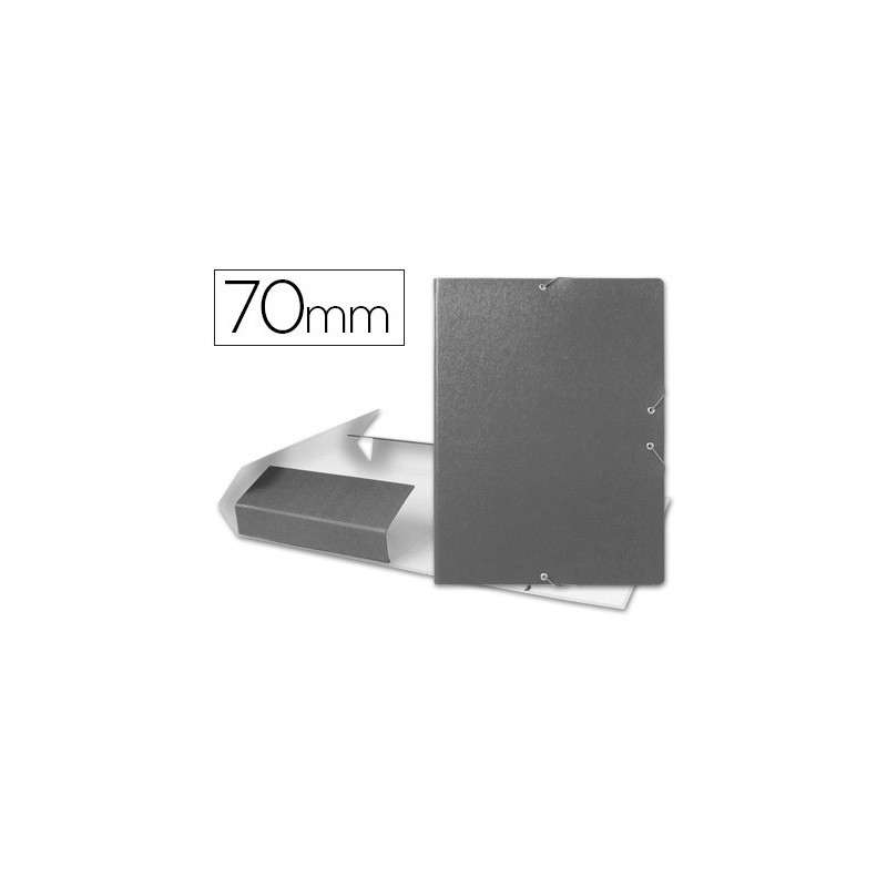 Carpeta proyectos liderpapel folio lomo 70mm carton gofrado gris
