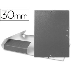 Carpeta proyectos liderpapel folio lomo 30mm carton gofrado gris