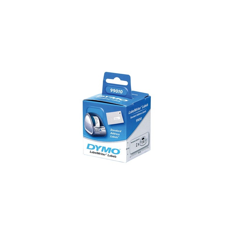 Etiqueta adhesiva dymo 99010 -tamaño 89x28 mm para impresora 400 130 etiquetas uso direcciones caja de 2