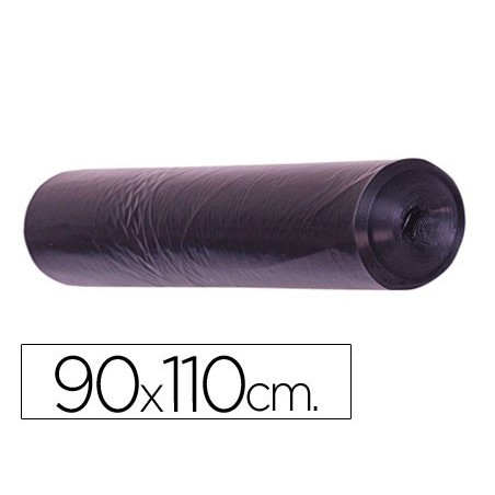 Bolsa basura industrial negra 90x110cm galga 200 rollo de 10 unidades