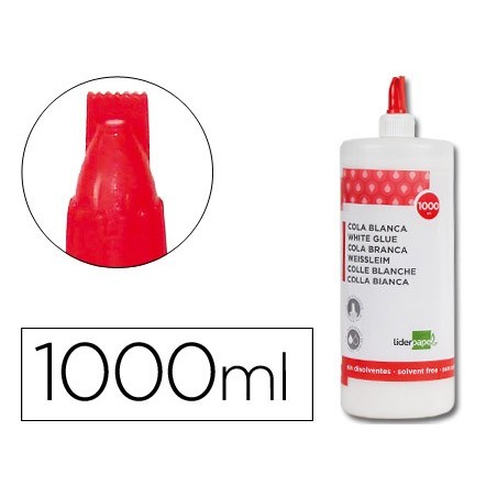 Pegamento cola blanca lavable liderpapel bote de 1000 ml