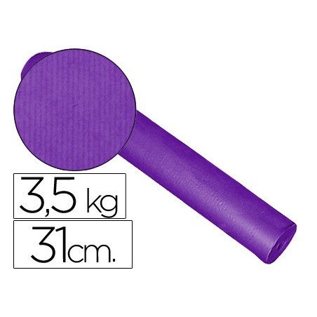 Papel de regalo kraft liso bobina ancho 31 cm peso 3,5 kg gramaje 60 gr color lila